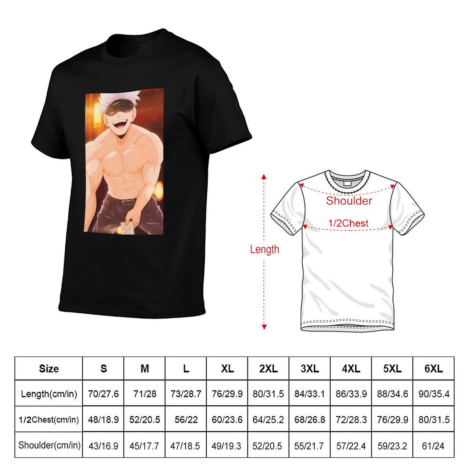 Gojo Satoru Merchandise T-Shir - Anime Merchandise T Shirt 评论和价格