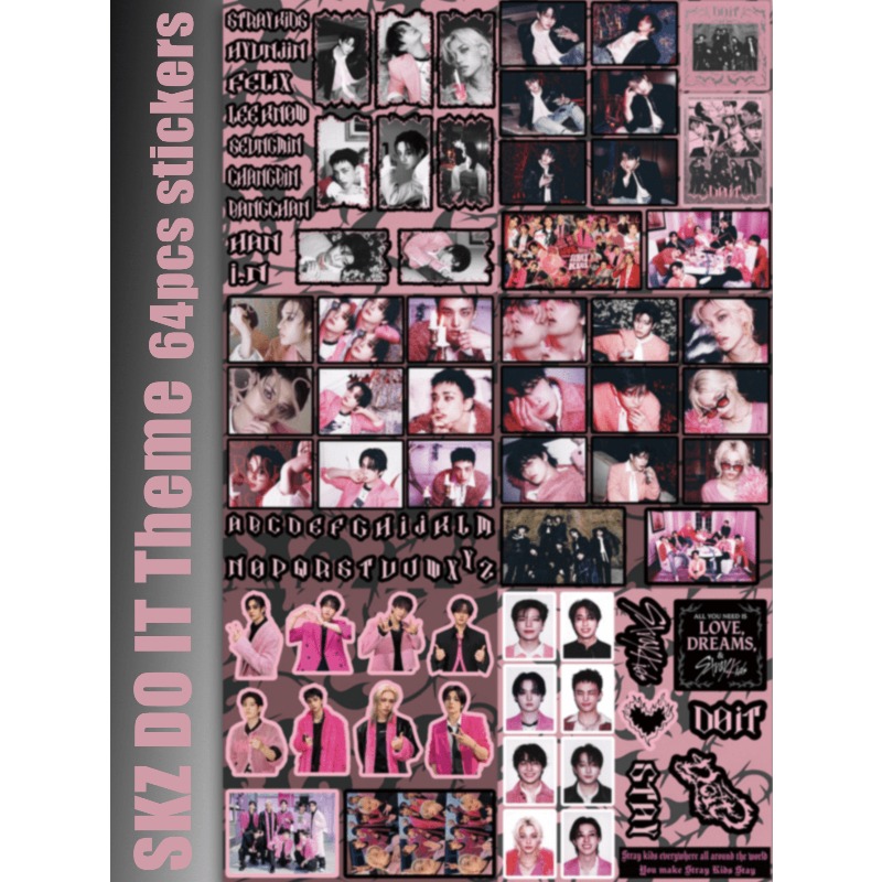 64pcs/65pcs/69pcs StrayKid,SK, - Sticker Sheet Set 评论和价格