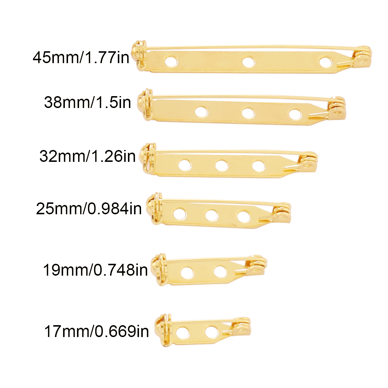 10pcs 17-45mm Brooch Clip Base - Pin Button Badge 评论和价格