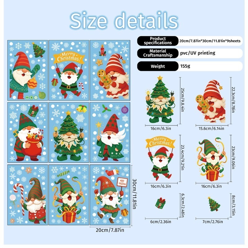 9 sheets/set of Santa Claus el - Sticker Sheet Set 评论和价格